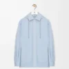 Sobrecamisa con capucha de algodón azul claro