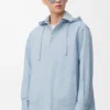 Sobrecamisa con capucha de algodón azul claro