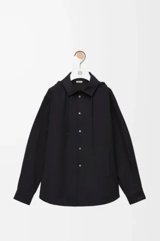 Sobrecamisa con capucha de algodón Negro
