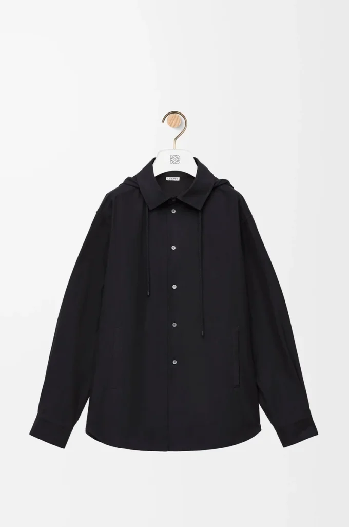 Sobrecamisa con capucha de algodón Negro Sobrecamisa con capucha de algodón Negro