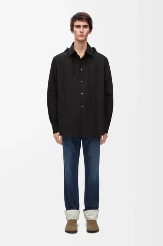 Sobrecamisa con capucha de algodón Negro