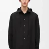 Sobrecamisa con capucha de algodón Negro Sobrecamisa con capucha de algodón Negro