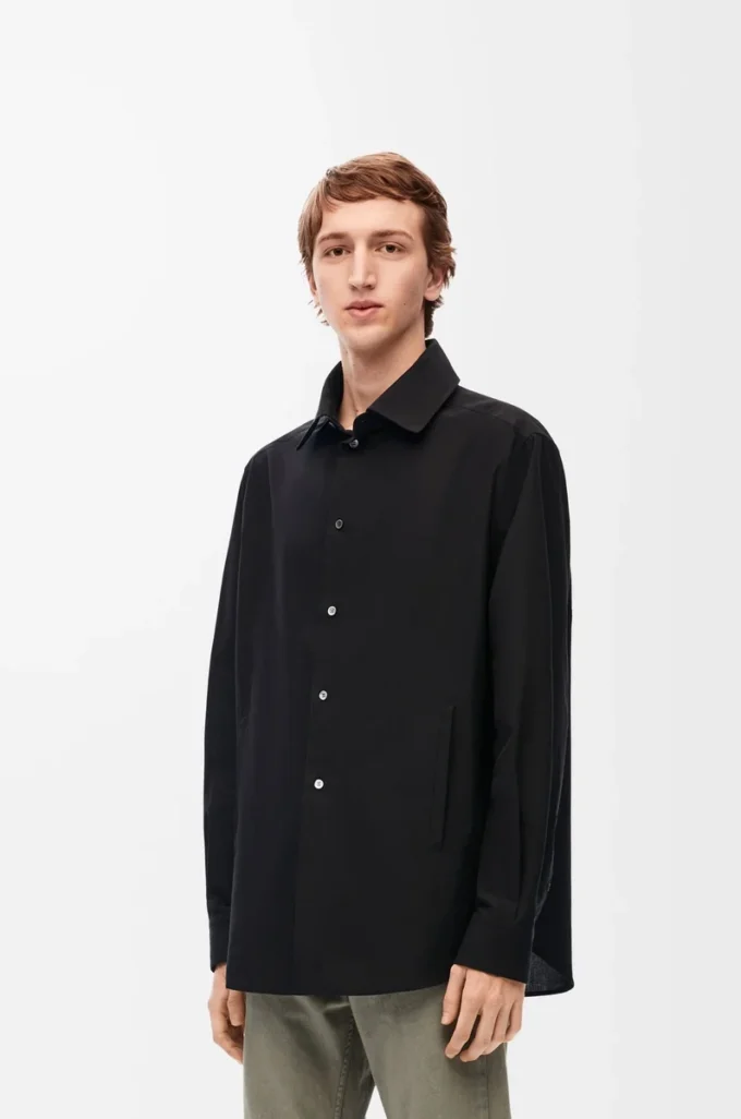 Sobrecamisa con capucha de algodón Negro Sobrecamisa con capucha de algodón Negro