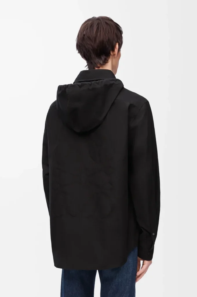 Sobrecamisa con capucha de algodón Negro Sobrecamisa con capucha de algodón Negro