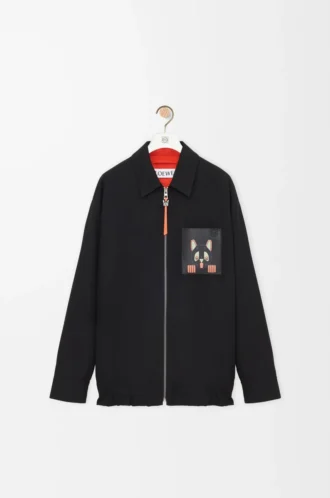 Sobrecamisa de algodón negro/naranja
