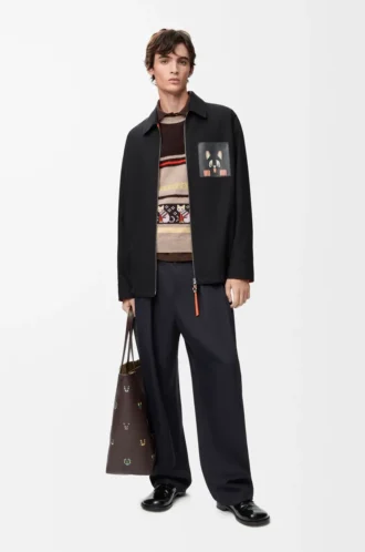 Sobrecamisa de algodón negro/naranja