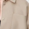 Sobrecamisa de lana y cachemira en color beige claro jaspeado