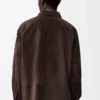 Sobrecamisa de piel de becerro ante marrón oscuro