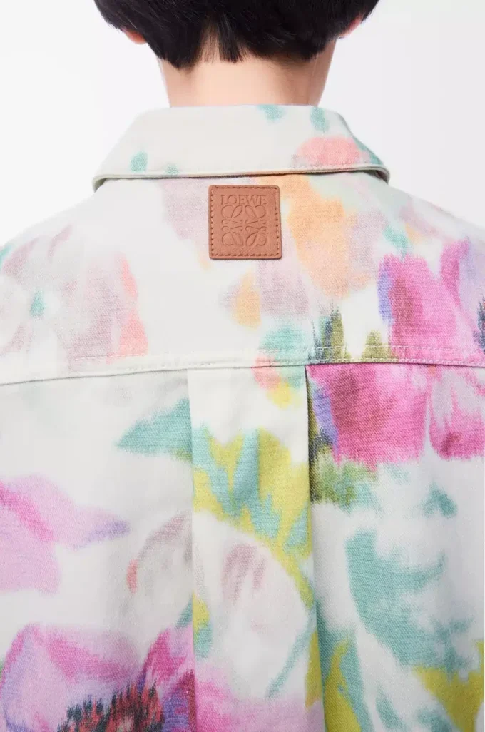 Sobrecamisa en denim blanco/rosa Sobrecamisa en denim blanco/rosa