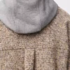 Sobrecamisa en mezcla de lana y llama Beige/Azul melange