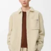 Sobrecamisa en piel de oveja gris claro Sobrecamisa en piel de oveja gris claro