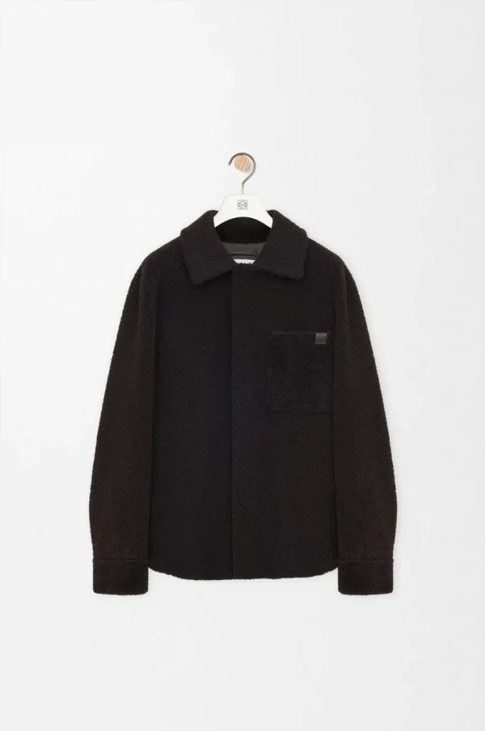 Sobrecamisa en piel de oveja marrón oscuro/marrón oscuro Sobrecamisa en piel de oveja marrón oscuro/marrón oscuro