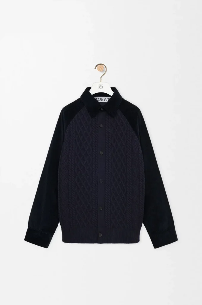Sobrecamisa híbrida de algodón y lana Azul marino oscuro/Marino Sobrecamisa híbrida de algodón y lana Azul marino oscuro/Marino
