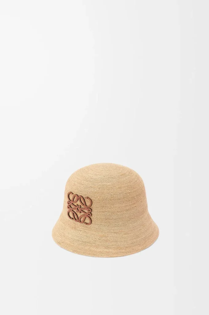 Sombrero de rafia y piel de becerro Natural Sombrero de rafia y piel de becerro Natural