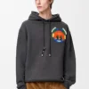 Sudadera con capucha de algodón gris oscuro jaspeado Sudadera con capucha de algodón gris oscuro jaspeado