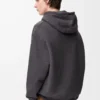 Sudadera con capucha de algodón gris oscuro jaspeado Sudadera con capucha de algodón gris oscuro jaspeado