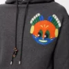 Sudadera con capucha de algodón gris oscuro jaspeado Sudadera con capucha de algodón gris oscuro jaspeado