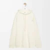 Sudadera con capucha de corte holgado en algodón blanco ceniza Sudadera con capucha de corte holgado en algodón blanco ceniza