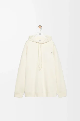 Sudadera con capucha de corte holgado en algodón blanco ceniza