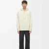 Sudadera con capucha de corte holgado en algodón blanco ceniza Sudadera con capucha de corte holgado en algodón blanco ceniza