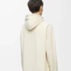 Sudadera con capucha de corte holgado en algodón blanco ceniza Sudadera con capucha de corte holgado en algodón blanco ceniza