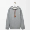 Sudadera con capucha de corte holgado en algodón gris melange Sudadera con capucha de corte holgado en algodón gris melange