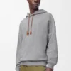 Sudadera con capucha de corte holgado en algodón gris melange Sudadera con capucha de corte holgado en algodón gris melange