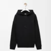 Sudadera con capucha de corte holgado en algodón negro Sudadera con capucha de corte holgado en algodón negro