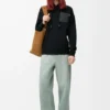 Sudadera con capucha de corte holgado en algodón negro Sudadera con capucha de corte holgado en algodón negro
