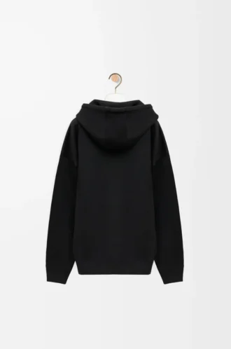 Sudadera con capucha de corte holgado en algodón negro Sudadera con capucha de corte holgado en algodón negro