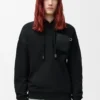 Sudadera con capucha de corte holgado en algodón negro Sudadera con capucha de corte holgado en algodón negro
