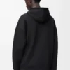 Sudadera con capucha de corte holgado en algodón negro Sudadera con capucha de corte holgado en algodón negro