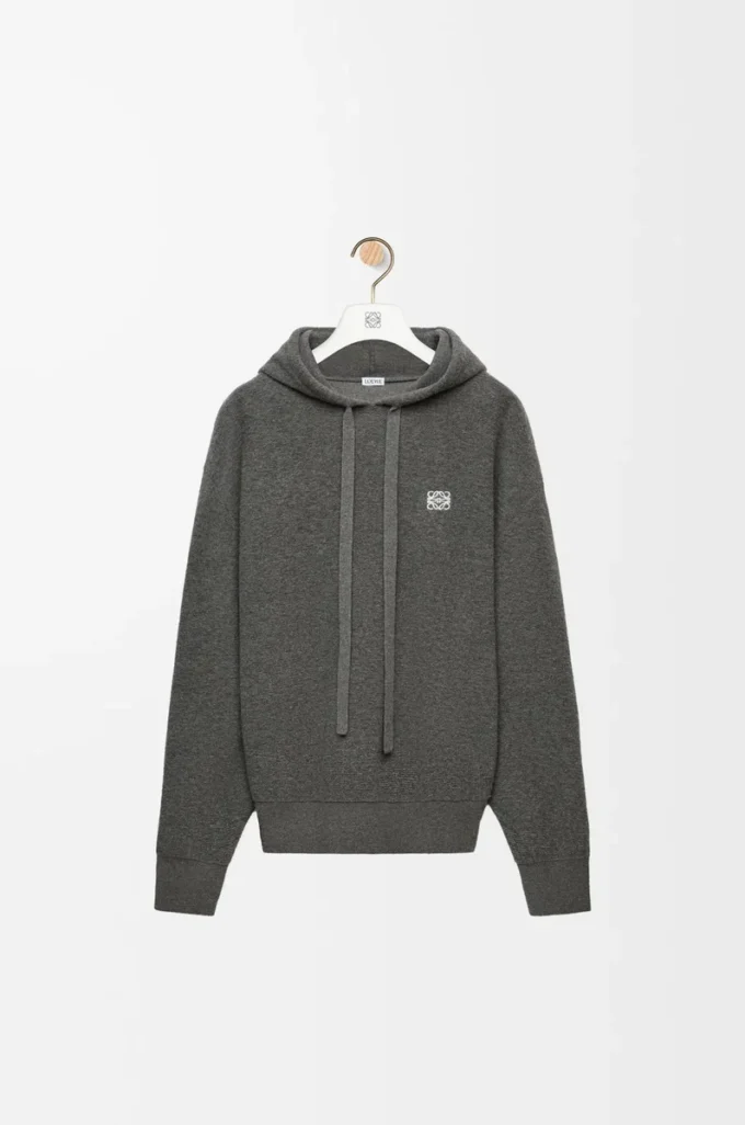Sudadera con capucha de lana gris Sudadera con capucha de lana gris