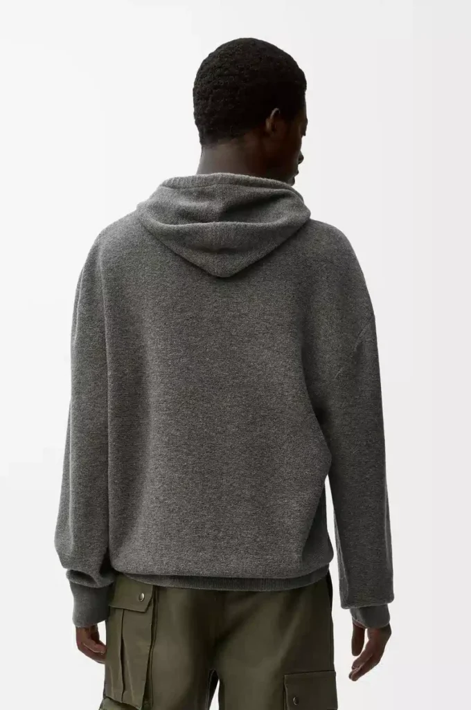Sudadera con capucha de lana gris Sudadera con capucha de lana gris
