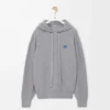 Sudadera con capucha de lana gris jaspeado claro