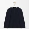 Sudadera con capucha en mezcla de algodón. Azul medianoche Sudadera con capucha en mezcla de algodón. Azul medianoche