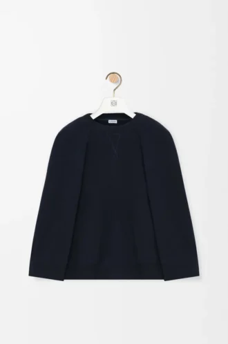 Sudadera con capucha en mezcla de algodón. Azul medianoche