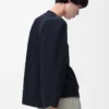 Sudadera con capucha en mezcla de algodón. Azul medianoche Sudadera con capucha en mezcla de algodón. Azul medianoche
