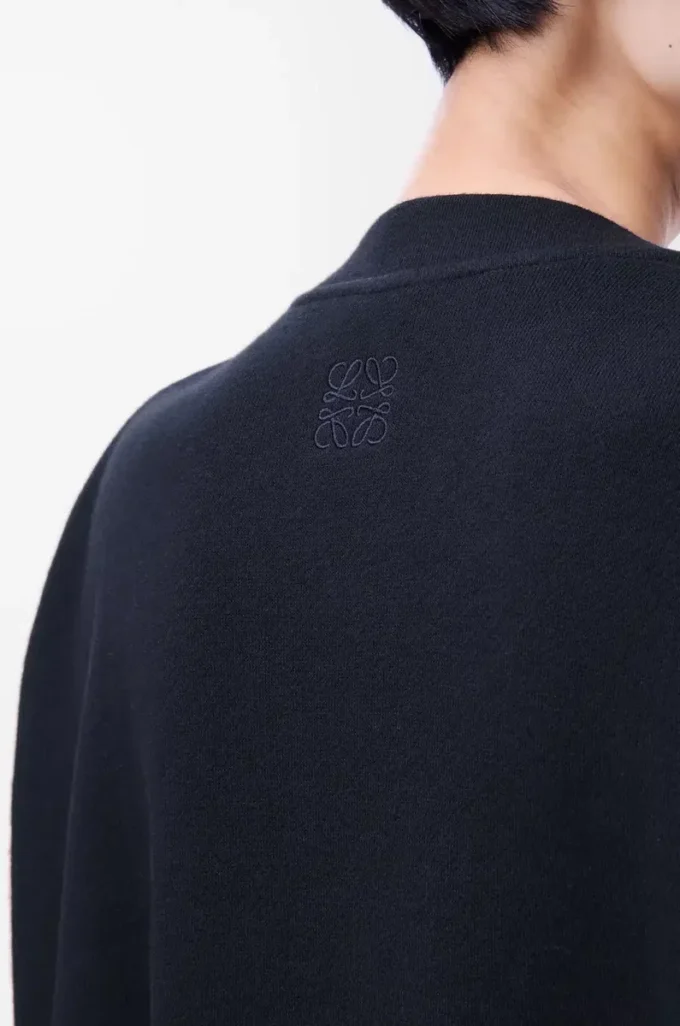 Sudadera con capucha en mezcla de algodón. Azul medianoche Sudadera con capucha en mezcla de algodón. Azul medianoche