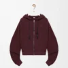 Sudadera con capucha Flamenco de algodón y cachemira. Burdeos oscuro Sudadera con capucha Flamenco de algodón y cachemira. Burdeos oscuro