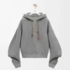 Sudadera con capucha Flamenco de algodón y cachemira Gris Sudadera con capucha Flamenco de algodón y cachemira Gris