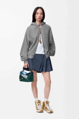 Sudadera con capucha Flamenco de algodón y cachemira Gris