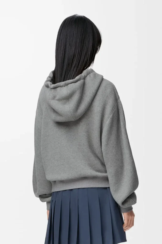 Sudadera con capucha Flamenco de algodón y cachemira Gris Sudadera con capucha Flamenco de algodón y cachemira Gris
