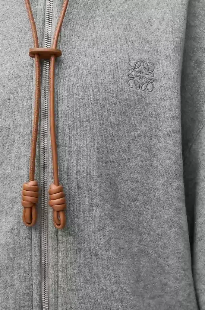 Sudadera con capucha Flamenco de algodón y cachemira Gris Sudadera con capucha Flamenco de algodón y cachemira Gris