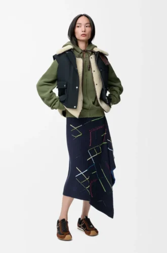 Sudadera con capucha Flamenco de algodón y cachemira Verde caqui