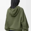 Sudadera con capucha Flamenco de algodón y cachemira Verde caqui Sudadera con capucha Flamenco de algodón y cachemira Verde caqui