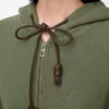Sudadera con capucha Flamenco de algodón y cachemira Verde caqui Sudadera con capucha Flamenco de algodón y cachemira Verde caqui