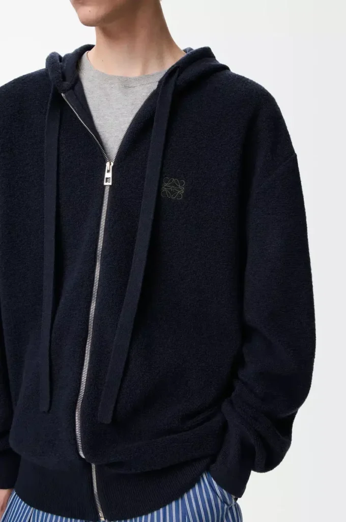 Sudadera con capucha y cremallera Anagram de lana azul marino Sudadera con capucha y cremallera Anagram de lana azul marino