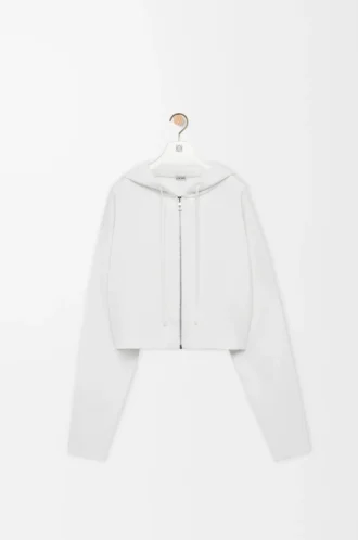 Sudadera con capucha y cremallera Anagram de lana Blanca