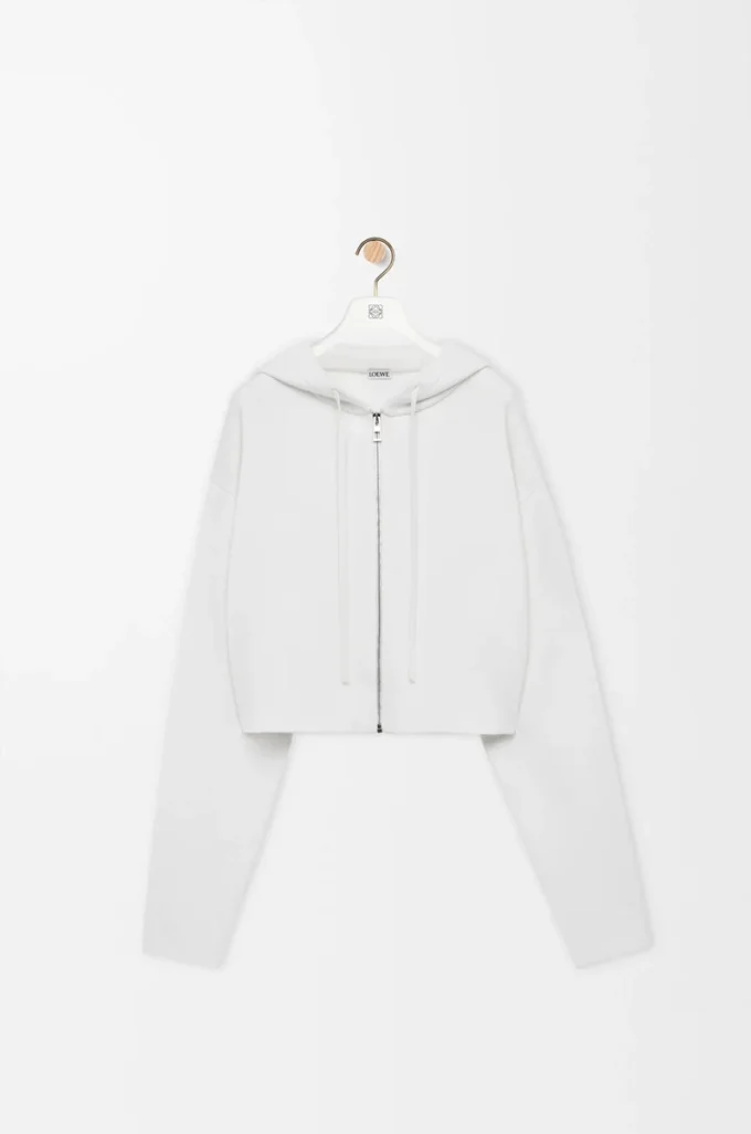 Sudadera con capucha y cremallera Anagram de lana Blanca Sudadera con capucha y cremallera Anagram de lana Blanca